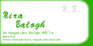 mira balogh business card